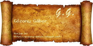 Gózony Gábor névjegykártya