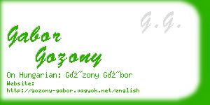 gabor gozony business card